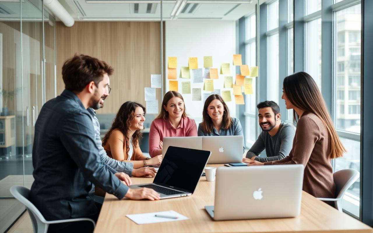 Équipe en réunion autour de la stratégie informatique